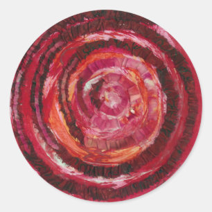 Första roten Chakra Red Paint-Fabric #2 Runt Klistermärke