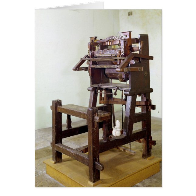 Första rummet för vävning, 1750 hälsningskort (Framsidan)