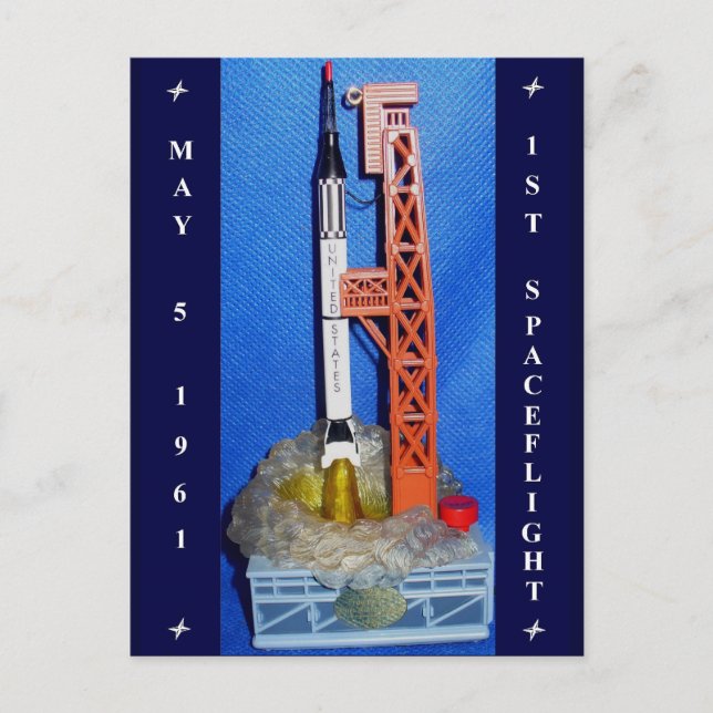 Första rymdfärd vykort (Framsida)