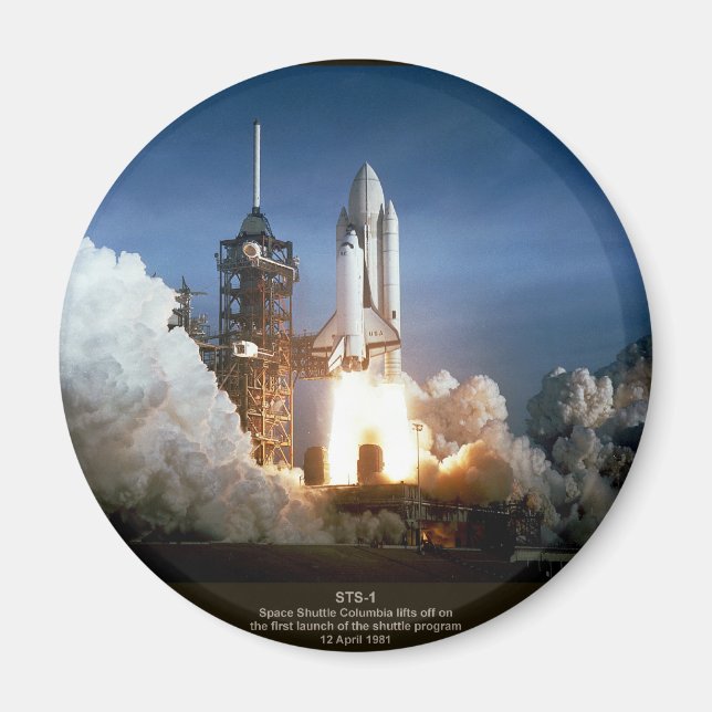Första rymdfärdens uppskjutning STS-1 Columbia Magnet (Framsidan)