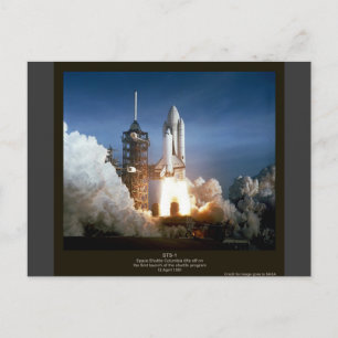 Första rymdfärdens uppskjutning STS-1 Columbia Vykort
