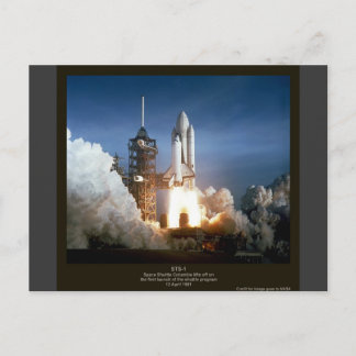Första rymdfärdens uppskjutning STS-1 Columbia Vykort