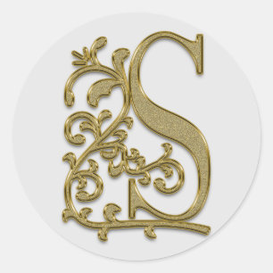 Första S-klistermärken i monogram Runt Klistermärke