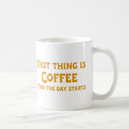 Första Sak är kaffe (i Gult) Kaffemugg