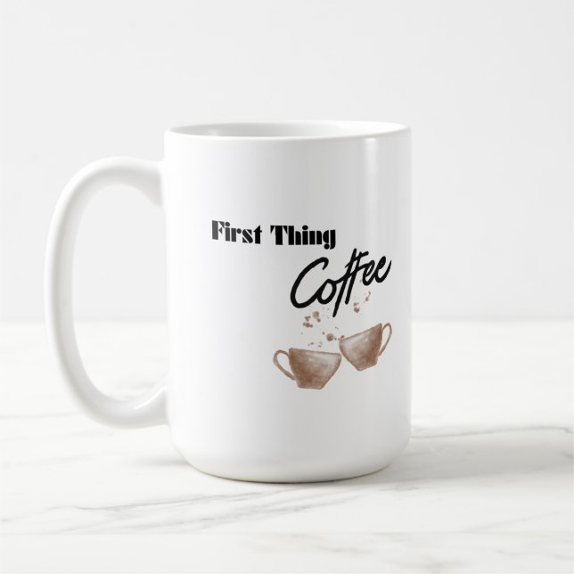 Första Sak-kaffe på en Kaffemugg (Vänster)