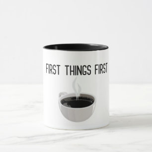 Första Sak-Mörken kaffe Mugg