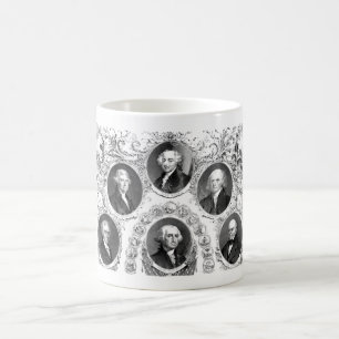 Första sex U.S.-presidenter Kaffemugg