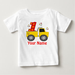Första skjorta för födelsedaglastbilpersonlig t shirt