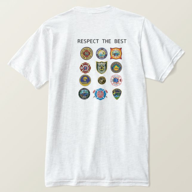 Första skjorta för Responderrespekt T Shirt (Design baksida)