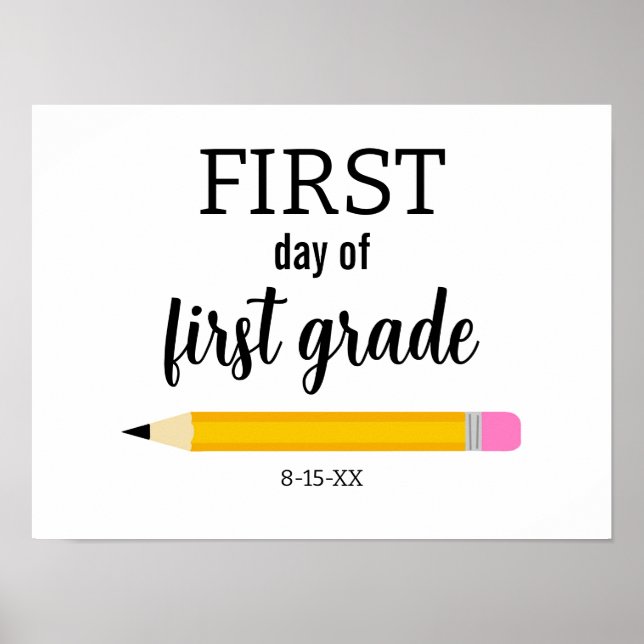 Första skoldagen Anpassad skolbetyg Poster (Framsidan)