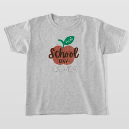 Första skoldagen back to school-äppelpersonligen t shirt