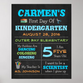 Första skoldagen Barnplakat Fotorekwisita Poster