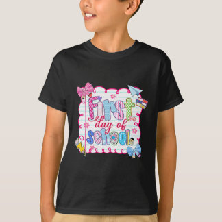 Första skoldagen Preppy Coquette Bow Ck till skola T Shirt