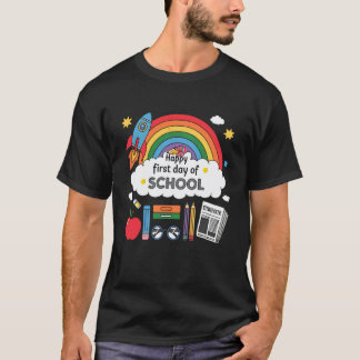 Första Skoldagen Regnbåge Lärare Flickor Pojkar T Shirt