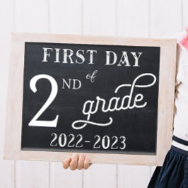 Första skoldagen skylt