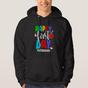 Första Skoldagen Tillbaka Till Skolan Pojkar Flick Hoodie