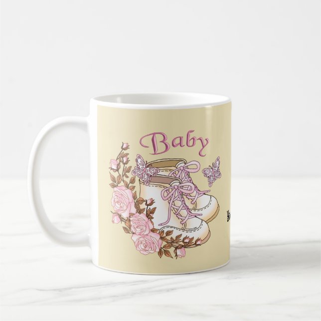 Första skor Babyflicka Mugg (Vänster)