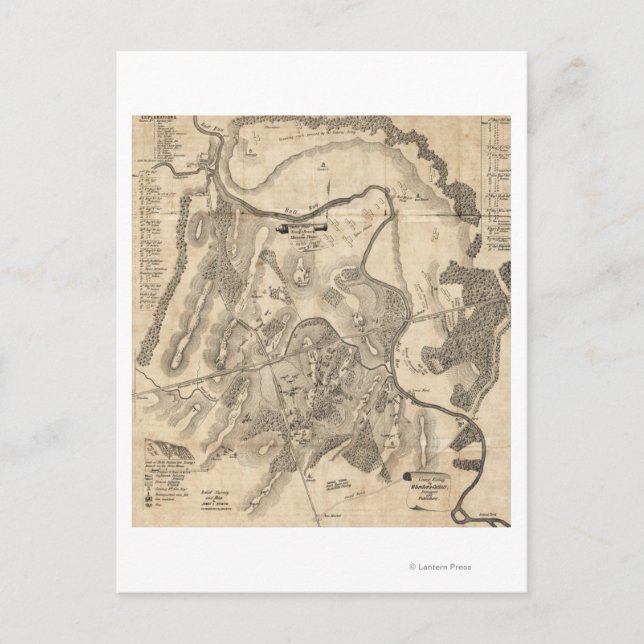 Första slaget vid Bull Springa - Civil Krig Panora Vykort (Framsida)