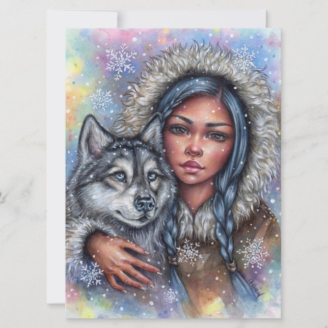 Första Snö Art Card Husky Best Friend (Framsida)