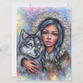 Första Snö Art Card Husky Best Friend