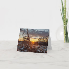 Första snö på gryning anteckningskort