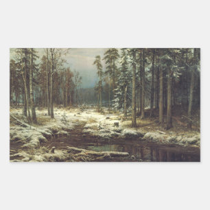 Första Snö Rektangulärt Klistermärke