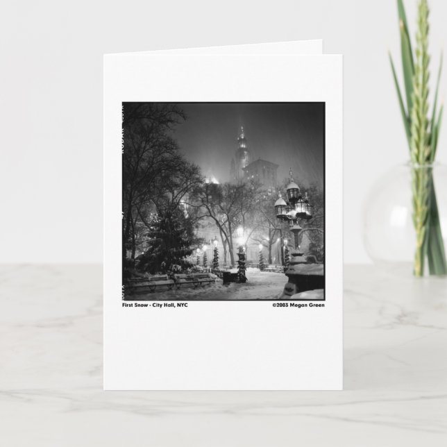 Första snö - stadshus, NYC Kort (Framsida)