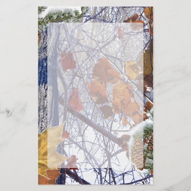 Första Snö Winter Camouflage Stil Brevpapper (Framsida)