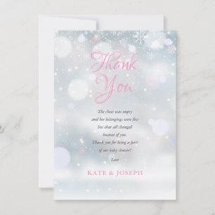 Första snöflingarna Baby Shower Tack Dikt Kort