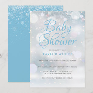 Första snöflingor Baby Shower / Sprinkle Inbjudningar