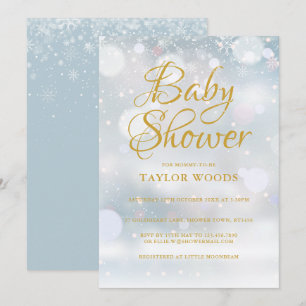 Första snöflingor Vinter Baby Shower / Sprinkle Inbjudningar