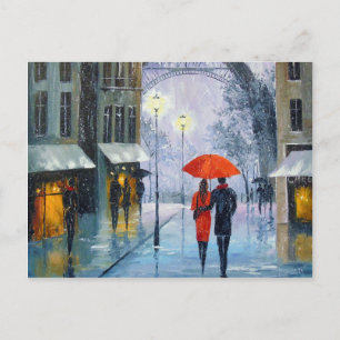 Första snön i Paris Vykort