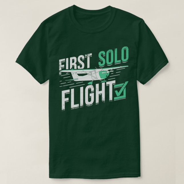 Första Solo Flight Pilot Gift T Shirt (Design framsida)