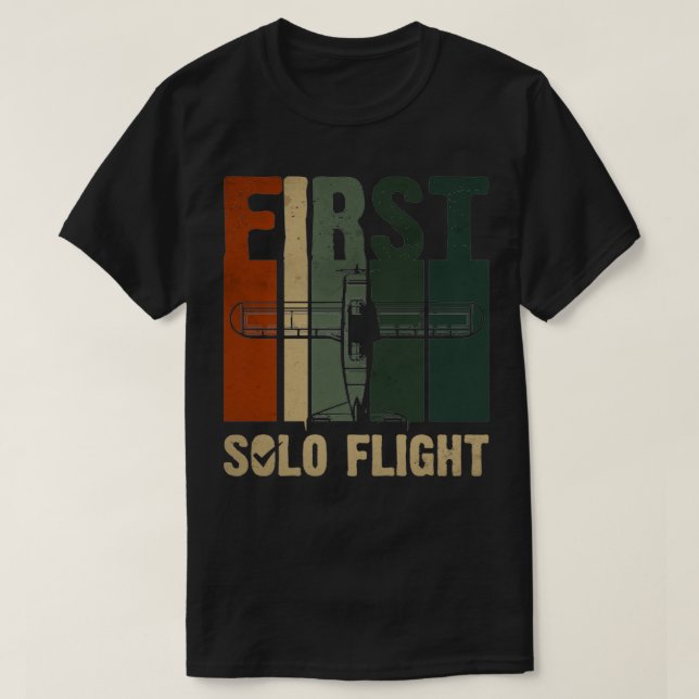 Första Solo-flygplanet Pilot Aircraft Retro 2 T Shirt (Design framsida)