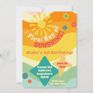 Första solstrålen, Färgglad sol 1-årsdag Inbjudningar