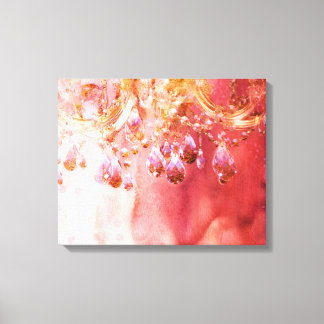 Första  söten golden rosa chandelier canvas