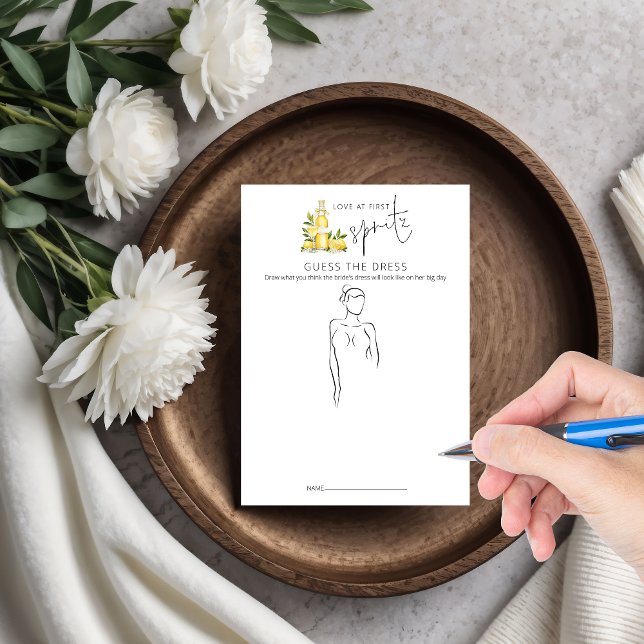 Första Spritz gissar-Möhippans spelkort Inbjudningar (Skapare uppladdad)