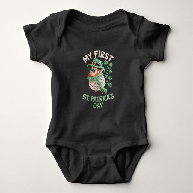 Första St. Patricks Day Irländska Bebisen  T Shirt (Framsida)