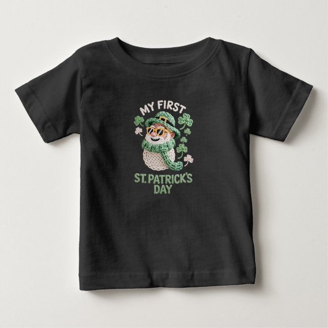 Första St. Patrick's Day Irländska bebisen T Shirt (Framsida)