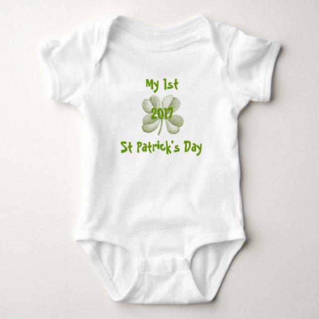 Första St patrick's day Onsie för baby T-shirt (Framsida)
