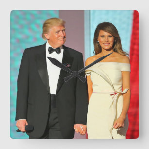 Första stadiet Donald and Melania Trumpinvigning Fyrkantig Klocka