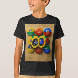 Första Ställe olympiska Guld-medaljen Badge T Shirt