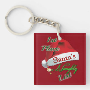 Första Ställe Santa's Naughty List Helgdag Nyckelr