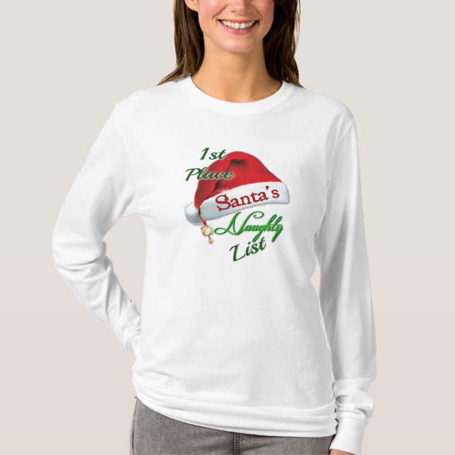 Första Ställe Santa's Naughty List T-Shirt (Framsida)