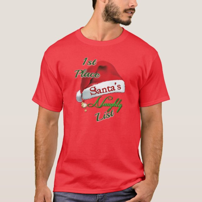 Första Ställe Santa's Naughty List T-Shirt (Framsida)