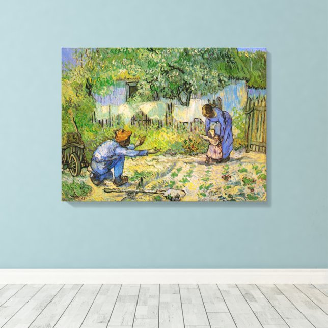 Första stegen (efter Millet) av Vincent van Gogh Canvastryck (Insitu (trägolv))
