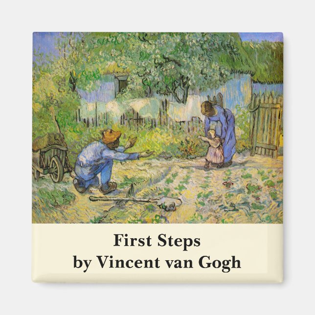 Första stegen (efter Millet) av Vincent van Gogh Magnet (Framsidan)