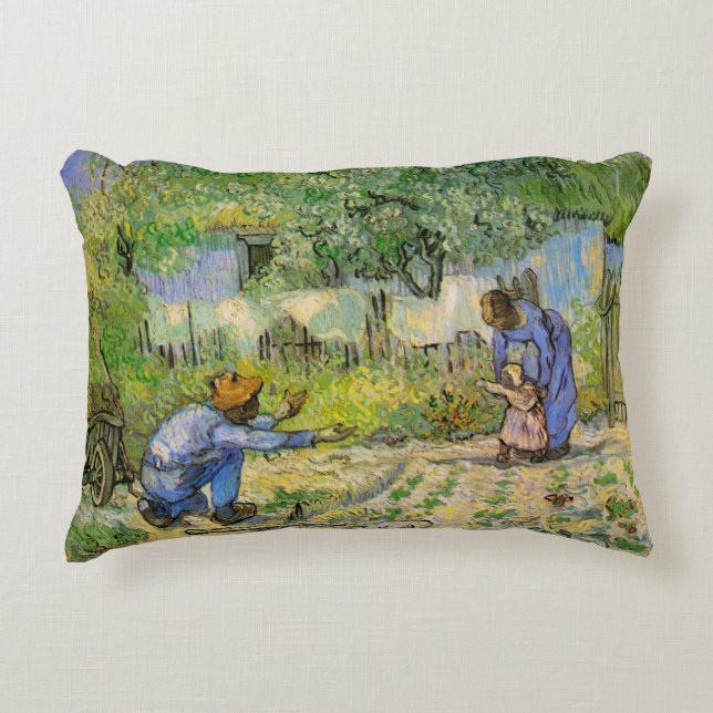 Första stegen (efter Millet) av Vincent van Gogh Prydnadskudde (Framsidan)