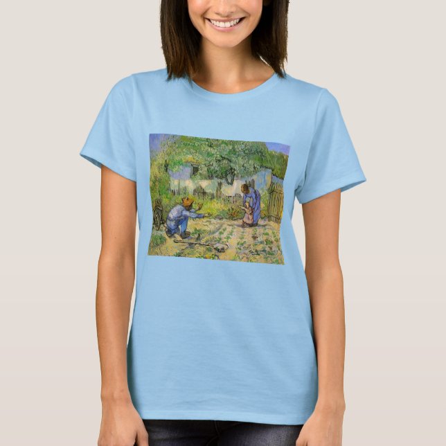 Första stegen (efter Millet) av Vincent van Gogh T Shirt (Framsida)