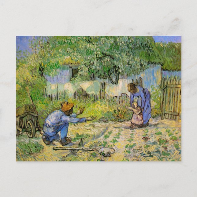 Första stegen (efter Millet) av Vincent van Gogh Vykort (Framsida)